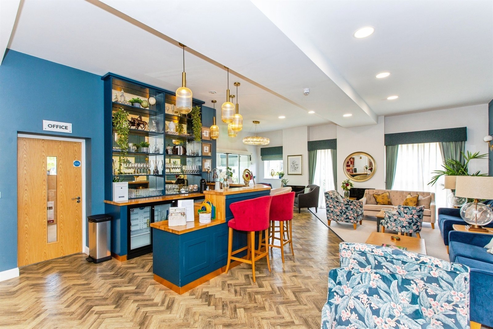 The bar in the entrance foyer